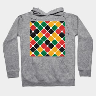 Diagonal Squircle Pattern (Rasta Colours) Hoodie